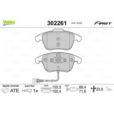VALEO Sada brzdových platničiek kotúčovej brzdy 302261