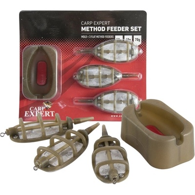 CARP EXPERT - Set kŕmnych košíkov a plniace formy Method 50-70 g 3 ks