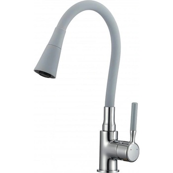 Inter Ceramic Стоящ смесител за кухня, HAVANA GREY, Inter Ceramic, ICF 7108223, с огъващ душ (7108223 HAVANA GREY)