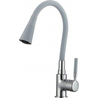 Inter Ceramic Стоящ смесител за кухня, HAVANA GREY, Inter Ceramic, ICF 7108223, с огъващ душ (7108223 HAVANA GREY)