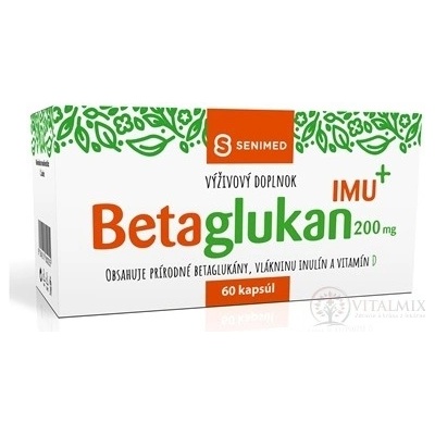 SENIMED Betaglukan 200 mg IMU + kapsúl s vlákninou a vitamínom D 60 ks