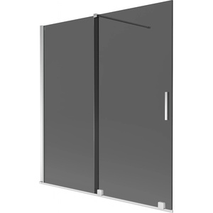 Mexen Velar параван за вана 2-крилен плъзгащ 150 x 150 cm, графит, хром - 896-150-000-41-01 (896-150-000-41-01)