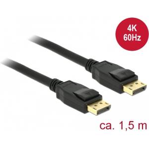 Delock кабел DisplayPort 1.2 с DisplayPort конектор, 4K, 60 Hz, 1, 5 м