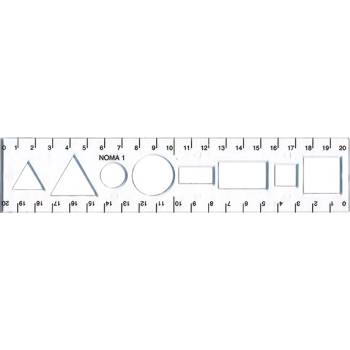 Optima Шаблонна линийка OPTIMA прозрачна 20cm 53002 (53002)