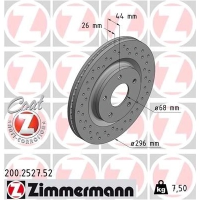 Brzdový kotúč (cena za 1ks) ZIMMERMANN 200.2527.52