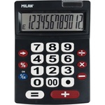 MILAN Калкулатор Milan M240, 12 разряден дисплей, настолен, бутон за изтриване на въведените данни, автоматично изключване, черен, 10бр Калкулатори