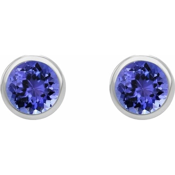 Eppi Strieborné bezel náušnice s tanzanitmi Sontre E44186