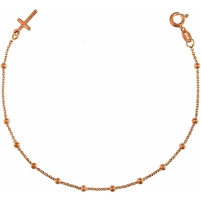 INFINITYSILVER Strieborný pozlátený náramok s krížikom 166055E18