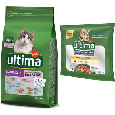 Ultima Cat Sterilized Sensible s pstruhem 1,5 kg