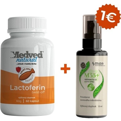 AKCIA Medved natural Lactoferin Twist off 60 kapsúl a MikroVeda M33