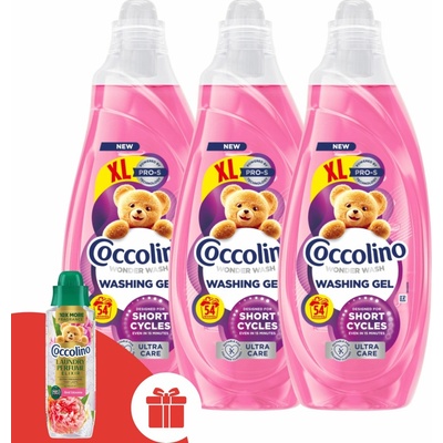 Coccolino Wonder Wash prací gél Ultra Care na rýchle pranie 3 x 2160 ml 54 PD