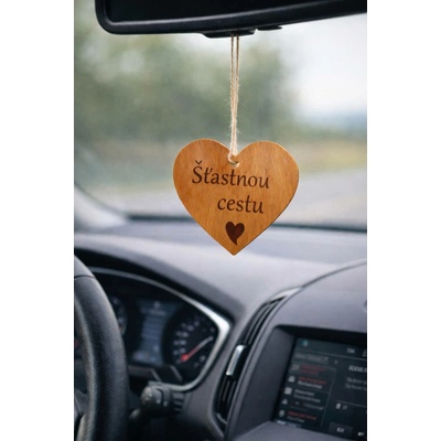 WOODRIVE SRDCE „Šťastnou cestu“ Vůně lesa 1ks