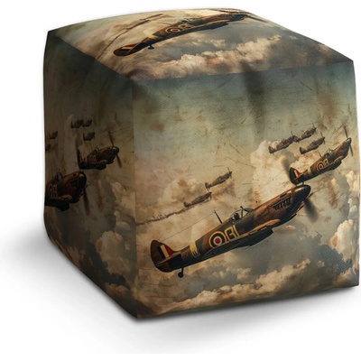 Sablio Taburet Kocka Stíhačky Spitfire v letecké bitvě: 40x40x40 cm