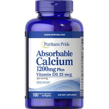 Puritan's Pride Vápnik 1200 mg a Vitamín D 1000 IU 100 kapsúl