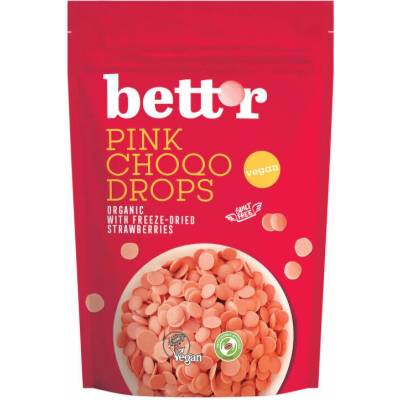 Bett´r Bio Kôstky čokoládové ružové s jahodami vegánske 200 g