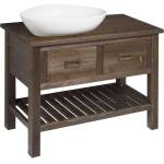 SAPHO Brand - Шкаф за мивка 100x73x50 см, 2 чекмеджета, байцван смърч BA101S (BA101S)