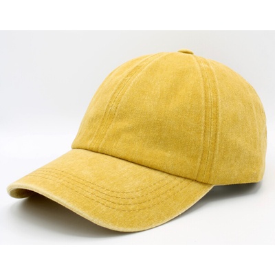 Fiebig Headwear since 1903 Žlůtá z seprané bavlny Baseball Cap Washed Cotton