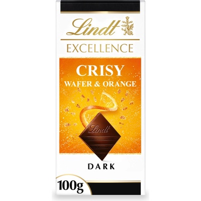 Lindt Excellence Crispy Wafer & Orange 100 g
