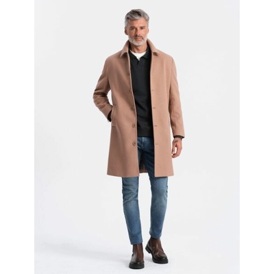 Ombre pánsky kabát hnedý OM-COWC-0106