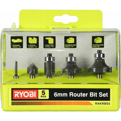 Ryobi RAKRBS5 sada 5 fréz na drevo stopka 6 mm