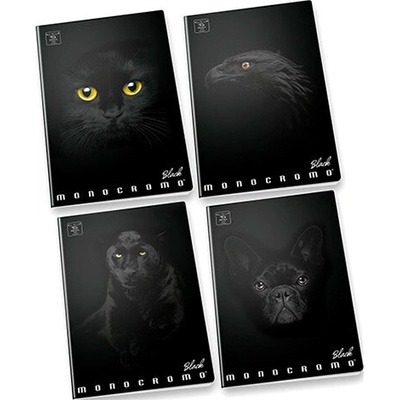 Pigna Monocromo Black linajkový zošit A4 81-38