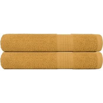 vidaXL Кърпи за сауна FROGN 2 бр. Златни 80x200 см 360 г/м2 (136815)