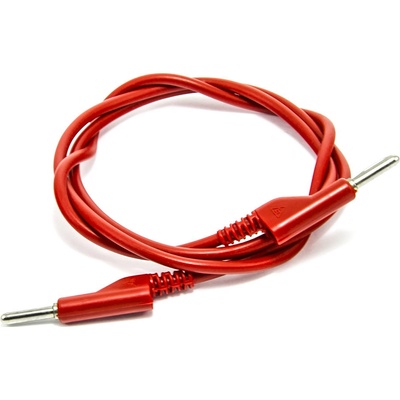 Propojovací kabel banánek - banánek 100cm červený