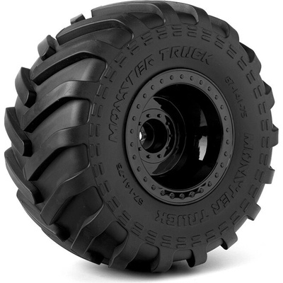 HOBBYTECH MONSTER TRUCK 141/75 mm nalepené gumy černé disky s 12 mm šestihranem 2 ks
