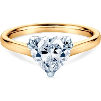 SAVICKI Годежен пръстен сърце Savicki: двуцветно злато, лабораторен диамант