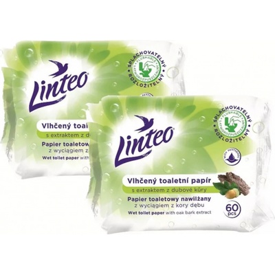 LINTEO Vlhčený s extraktem z dubové kůry 2 × 60 ks