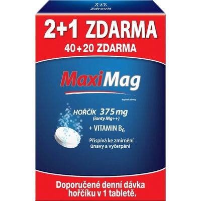 Zdrovit Hořčík+B6 3 x 20 šumivých tablet
