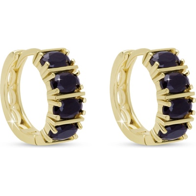 Biju Kruhové náušnice s černými zirkony 3825 1003825