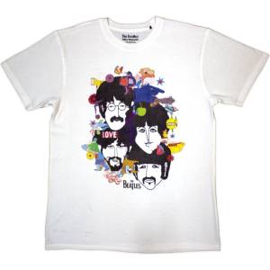 The Beatles Yellow Submarine Heads Collage / ATN (Back Print) White M Риза (YSTS52MW02)