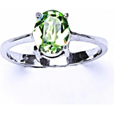 Čištín Stříbrný prsten krystal Swarovski chryzolit T 1245