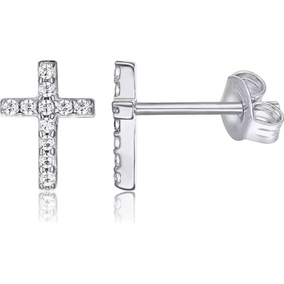 Olivie stříbrné náušnice KŘÍŽEK 8684