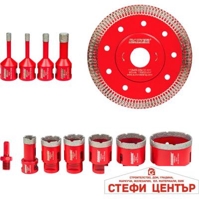 Raider Боркорони Diamond Dry M14 Ø6-68mm+Диск+AL Case Set 12 бр (157866)