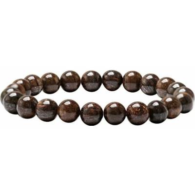 Nefertitis Bronzit náramek z korálků AA kvalita 8 mm NF63187 obvod 18 až 21 cm
