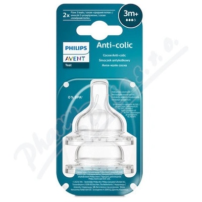 Philips Avent Dudlík Anti-colic/Classic+ 3 střední průtok 3m+ 2 ks – Zbozi.Blesk.cz