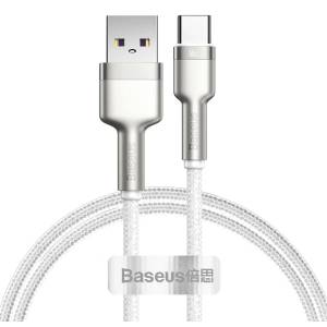 Baseus Кабел Baseus Cafule Metal Series, USB-A - USB-C , 66W, 1m, бял
