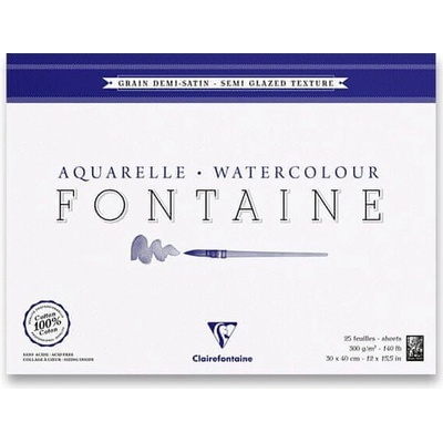 Clairefontaine Akvarelový blok Fontaine Semi Glazed 30 x 40 cm 25 listov 300 g