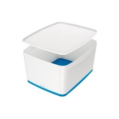 Leitz Úložný box s vekom MyBox, veľkosť L biela/modrá