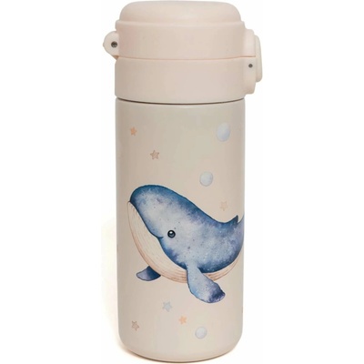 Petit Monkey Dětská Termo lahev Whale 350 ml béžová tuleň