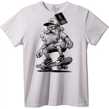 NOONEBRAND Тениска Брадат скейтборист - 2XL, White