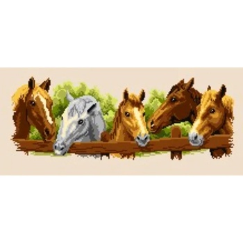 Image 1 of Казанлъшки гоблени Гоблен Коне зад оградата Puppets (Унгарски)