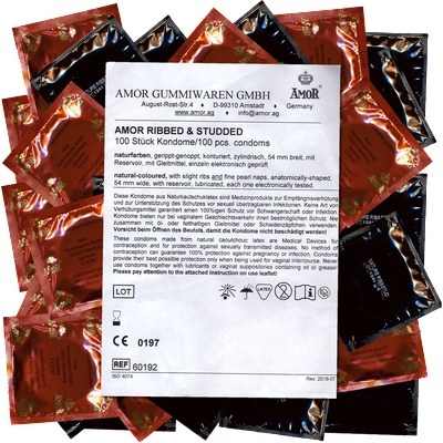 Amor Ribbed & Studded (Wild Moments) condoms (100 pcs)