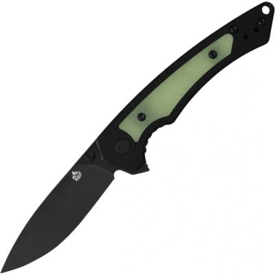 QSP Knife Peregrine 10Cr15MoV,black Black G10, Glow-in-the-Dark G10 inlay Linerlock QS177-A2