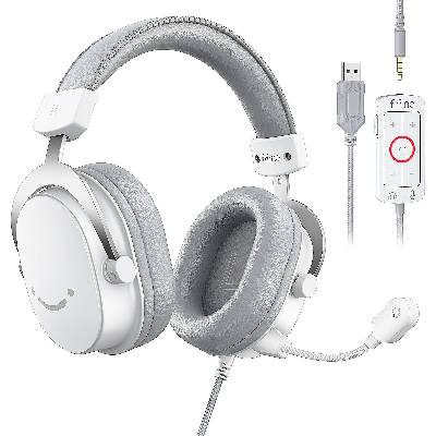 h9w геймърски слушалки с 7.1 съраунд, бял цвят (h9w) (h9w)