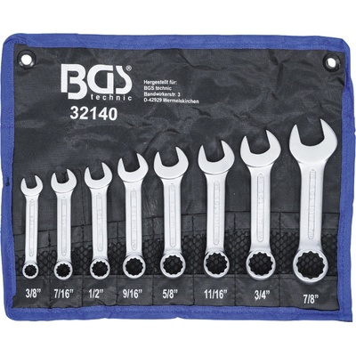 BGS technic Sada očkoplochých klíčů velmi krátké palcové velikosti 3/8" - 7/8" 8dílná BGS 32140