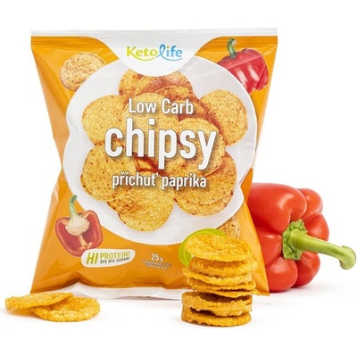 KetoDiet Proteinové chipsy s příchutí papriky 25 g