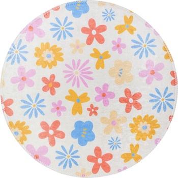Vitaus Детски килим подходящ за пране ø100 cm Joyfull Garden - Vitaus (KRN-6217-Circle-100x100)
